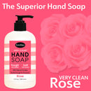 ShiKai - Very Clean Liquid Hand Soap, Removes Tough Grease & Dirt Yet Very Gentle On Hands, Won't Dry Out Hands, Mild Enough For The Whole Family (Rose, 12 oz) ShiKai