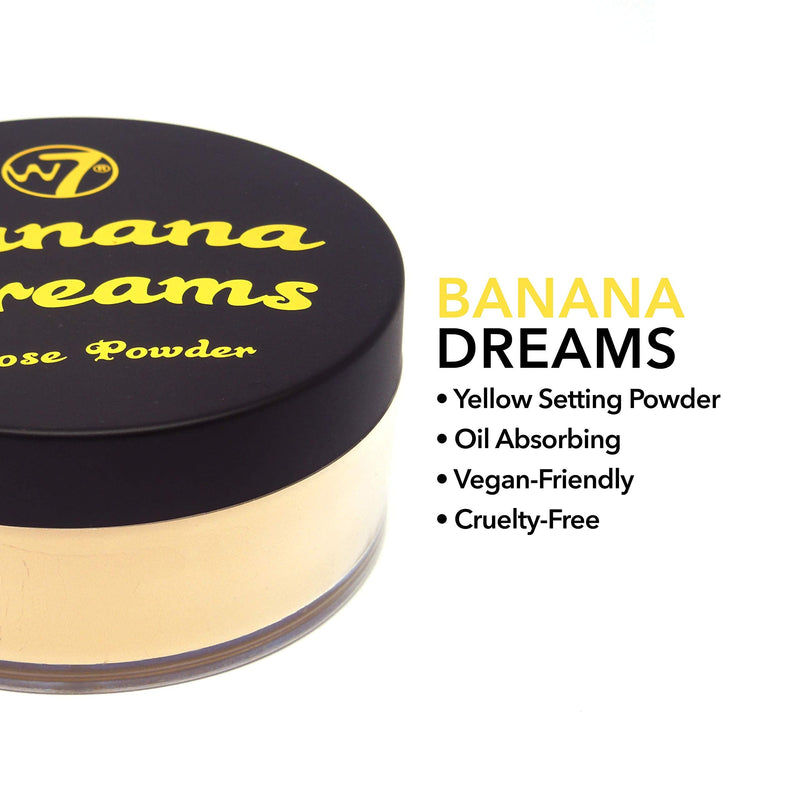 W7 Banana Dreams Loose Setting Powder - Weightless Yellow Blurring Powder For All Skin Tones W7