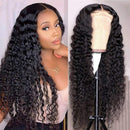 CYNOSURE Lace Front Wigs Human Hair Pre Plucked Hairline U Part Human Hair Wigs for Black Women 9A Brazilian Water Wave Wig 150% Density Natural Black Color(22 Inch, U Part Lace) CYNOSURE Store