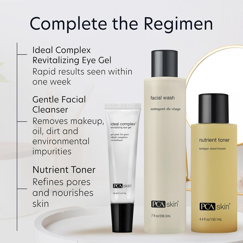 PCA SKIN Eye Serum, Ideal Complex Revitalizing Eye Gel, Upper and Under Eye Serum for Wrinkles, Puffy Eyes, Dark Circles, Fine Lines, Discoloration, and Sagging Eyelids, Light and Silky, 0.5 oz Tube