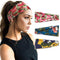 Aukmla Boho Headband Floral Hairbands Elastic Turban Flower Head Wrap Hair Accessories for Women and girls (Pack of 3) (Floral Print 1) Aukmla