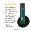 MATRIX Total Results Dark Envy Color-Depositing Green Shampoo | For Neutralizing Red Undertones in Dark Brown or Black Hair | Cool, Glossy Finish | 10 Fl. Oz MATRIX