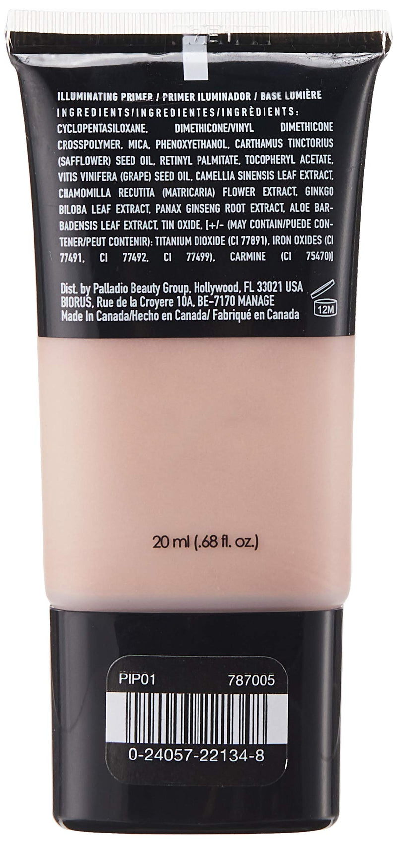 Palladio I'm Glowing Illuminating Primer, 0.67 oz, Pearly Pink Makeup Primer for Face, Contains Aloe Vera, Grape Seed Oil, Green Tea, Brightens Complexion, Combats Wrinkles, Fine Lines & Pores Palladio