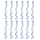 SWACC 12 Pcs Curly Wavy One Color Party Highlights Clip on in Hair Extensions Colored Hair Streak Synthetic Hairpieces (Dull Blue) SWACC Store