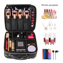 Relavel Travel Makeup Train Case Makeup Cosmetic Case Organizer Portable Artist Storage Bag with Adjustable Dividers for Cosmetics Makeup Brushes Toiletry Jewelry Digital Accessories (Marble, Black) Relavel