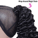Seelaak 16 Inches Curly Hairpiece Wrap Around Ponytail Hair Piece with Clips Human Hair Ponytail Extensions 101g/set Magic Paste Binding Pony Tail Hairpiece for Black Women seelaak