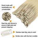 GOO GOO Clip in Hair Extensions Ombre Ash Blonde to Golden Blonde and Platinum Blonde Remy Human Hair Extensions Clip in Real Natural Hair Extensions Straight Thick 120g 14 Inch GOO GOO