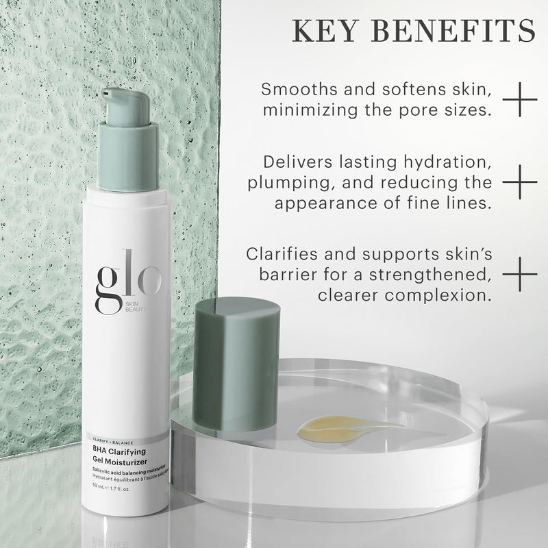 Glo Skin Beauty BHA Clarifying Gel Moisturizer – Oil Free Face Moisturizer for Acne-Prone & Oily Skin, With Salicylic Acid to Refine & Balance, Reducing the Appearance of Pores Infinity Warehouse