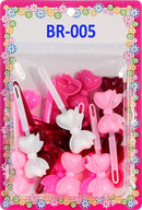 Tara Girls Self Hinge Bow Hair Barrettes 18 Pieces Selection (Pink Mix) Tara