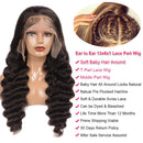 JIETAI 9A HD Transparent T-Part Loose Deep Wave Lace Front Wigs Human Hair for Black Women Wigs 180% Density Lace Front Human Hair Wigs Pre Plucked Bleached Knots with Baby Hair (26 inch) JIETAI
