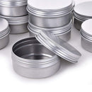 Hulless Aluminum Tin Jar 0.5oz Refillable Containers 15ml, Cosmetic Small tin, Aluminum Screw Lid Round Tin Container Bottle for Candle, Lip Balm, Salve, Eye Shadow, Powder, 24 Pack. Hulless