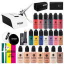 OPHIR Airbrush Makeup, Air Brush Kit with Air Compressor, 7x30ml Airbrush Foundation, 13x10ml Airbrush Blush Eyeshadow, Concealer & Loose Powder for Movie Stage Wedding Party Spray Makeup Airbrush Infinity Warehouse