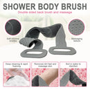 TRIED TRU- XL 35.5 inch Silicone Back Washer for Shower Double Sided Back Scrubber and Massager Soft On Skin Lathers Soap Silicone Loofah Alternative. Deep Clean Exfoliation (Grey) Tried