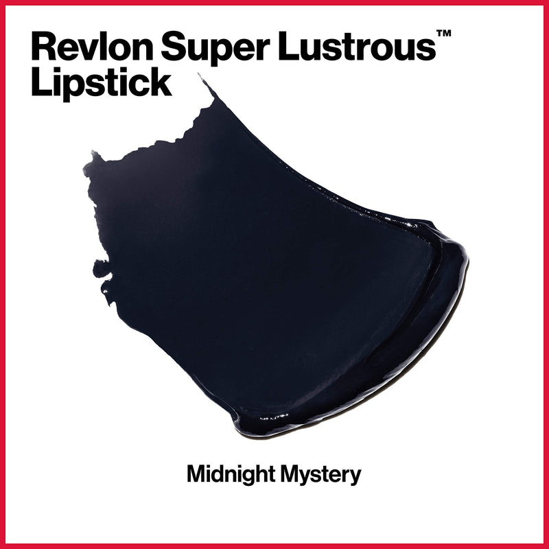 REVLON Super Lustrous Lipstick, High Impact Lipcolor with Moisturizing Creamy Formula, Infused with Vitamin E and Avocado Oil in Blue/Black, Midnight Mystery (043) REVLON