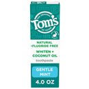 Tom's of Maine Whiten Plus Coconut Oil Fluoride Free Toothpaste, Natural Whitening Toothpaste with Plant-Based Cleansers, Whitens Without Causing Sensitivity, Gentle Mint, 4.0 Oz (Pack of 3) Infinity Warehouse