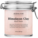Himalayan Clay Mud Mask for Face and Body by Majestic Pure - Exfoliating and Facial Acne Fighting Mask - Reduces Appearance of Pores, 10 oz MAJESTIC PURE