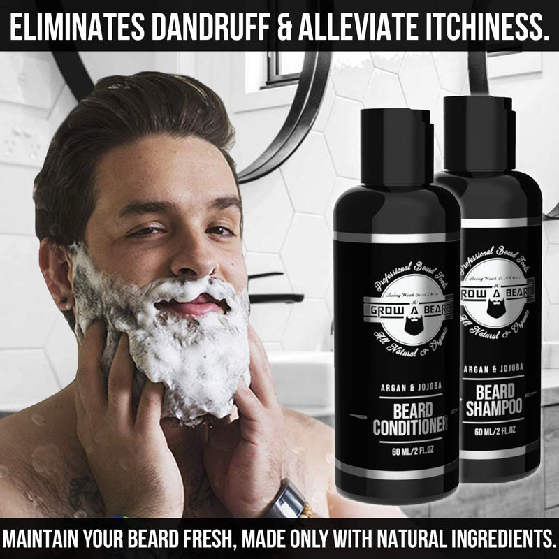 Beard Straightener Grooming Kit for Men, Beard Brush, Double Side Comb, Unscented Oil, All Natural Chanel Balm, Shampoo, Conditioner, Razor & Scissors, Perfect Gifts for Dad & Husband GROW ALPHA BEARD Store