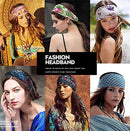 YBSHIN Boho Hair Bands African Buttons Headbands Floral Hair Wraps Turban Hair Scarfs Yoga Hair Wears Elastic Hair Bands with Printed Mouth Cover Headpieces for Women and Girls (Black Flowers) YBSHIN
