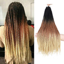 Ombre Box Braids Crochet Hair 24 Inch Medium box braid 3X Box Braid Pre-Looped Crotchet Box Braids Kanekalon Synthetic Hair Extension (24 Inch ,Black-Brown-Beige) Themis Collection