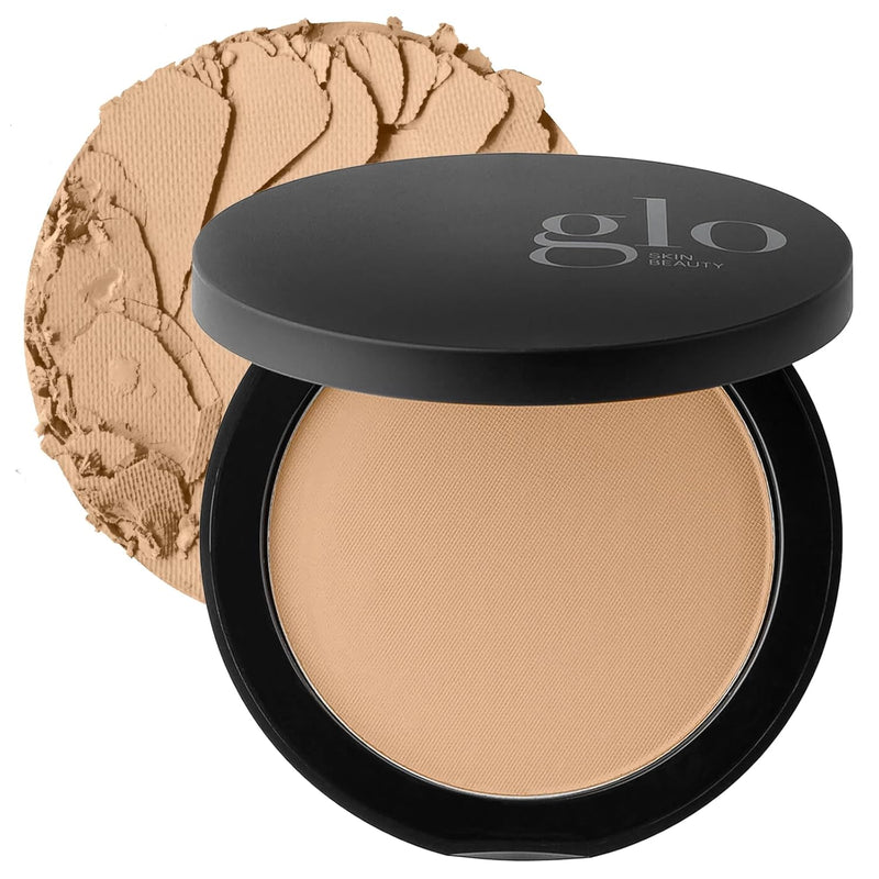 Glo Skin Beauty Pressed Base Powder Foundation Makeup (Natural Medium) - Flawless Coverage for a Radiant Natural, Second-Skin Finish Infinity Warehouse