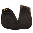 GOO GOO Human Hair Extensions Clip in Dark Brown 16 Inch 120g 7pcs Remy Clip in Hair Extensions Straight Real Natural Hair GOO GOO Store