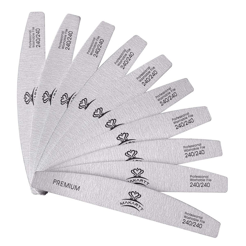 Makartt Nail File Zebra Nail Files 240 240 Grit for Acrylic Nails Poly Nail Gel Emery Boards for Nails Doubled Sides Washable 10 Nail File Kit Nail Accessories Manicure Tools Makartt