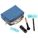 Gonex Small Makeup Bag for Purse, Water-Resistant PU Vegan Leather Travel Cosmetic Pouch with Christmas Gift Box, Portable Toiletry Bag for Women Girls Daily Storage Organizer Royal Blue Gonex