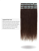 ROSEBUD Tape in Hair Extensions REMY Human Hair, Secure Skin Weft Hair Extensions Seamless 40g/Pack 20Pcs 14 Inch Rose bud