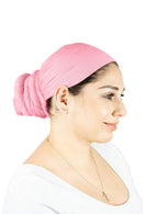 Rosemade 17 Solid Colors Women Head Wrap Hair Scarf Turban Soft Stretch Tie African Hijab Headwear Knit Jersey headwrap (Pink) Rosemade