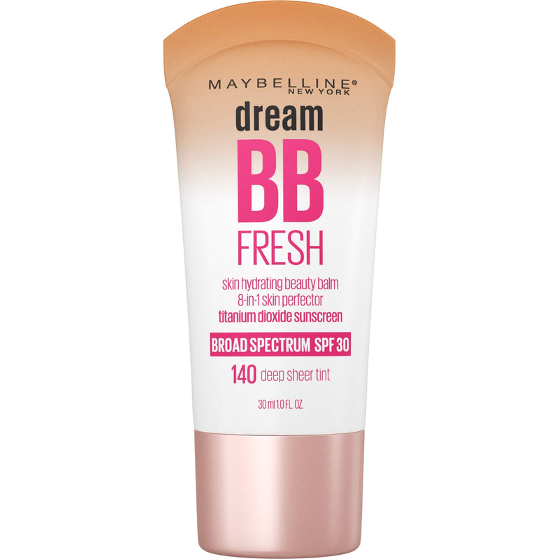 Maybelline Dream Fresh Skin Hydrating BB cream, 8-in-1 Skin Perfecting Beauty Balm with Broad Spectrum SPF 30, Sheer Tint Coverage, Oil-Free, Deep, 1 Fl. Oz Maybelline New York