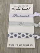 Bridesmaid Gifts, Bridesmaid Hair Ties, Will You Help MEB ie The Knot Proposal Gift, Bridesmaid Jewelry Accessory Infinity Collection