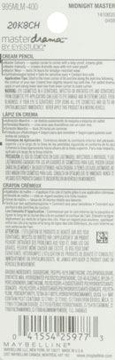 Maybelline New York Eye Studio Master Drama Cream Pencil Liner, Midnight Master 400, 0.01 Ounce, 1 Count Maybelline New York