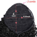 Seelaak 20 Inches Kinky Straight Ponytail Drawstring Human Hair Extension 10A Brazilian Natural Black Yaki Straight Ponytail Hairpiece for Black Women (1B