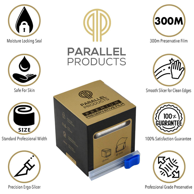Parallel Products – (2 Pack) Premium Preservative Film - Plastic Wrap For Tattoos & Microblading – Professional Width – Cosmetic Grade – BPA Free – 300 Meters per Box PARALLEL PRODUCTS