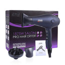 1875w Professional Tourmaline Hair Dryer, Negative Ionic Salon Hair Blow Dryer,DC Motor Light Weight Low Noise Hair Dryers with Diffuser & Concentrator（Blue-Black） Kaleep