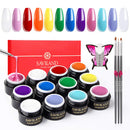 Saviland Builder Gel Kit - 12 Colors Neon Nail Extension Gel Nail Enhancement Manicure Set with Nail Forms and 3pcs Brush All-in-one Set Easy DIY Nail Art for Beginners and Professional Saviland Store