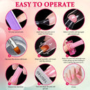 Dual Nail Forms Set,TsMADDTs 120 Pcs Clear Nail Extension Forms Coffin Nail Gel Forms with Nail Clips Nail Gel Brush Picker Nail Files Buffer Cuticle Pushers,Gel Nail Mold kit TsMADDTs