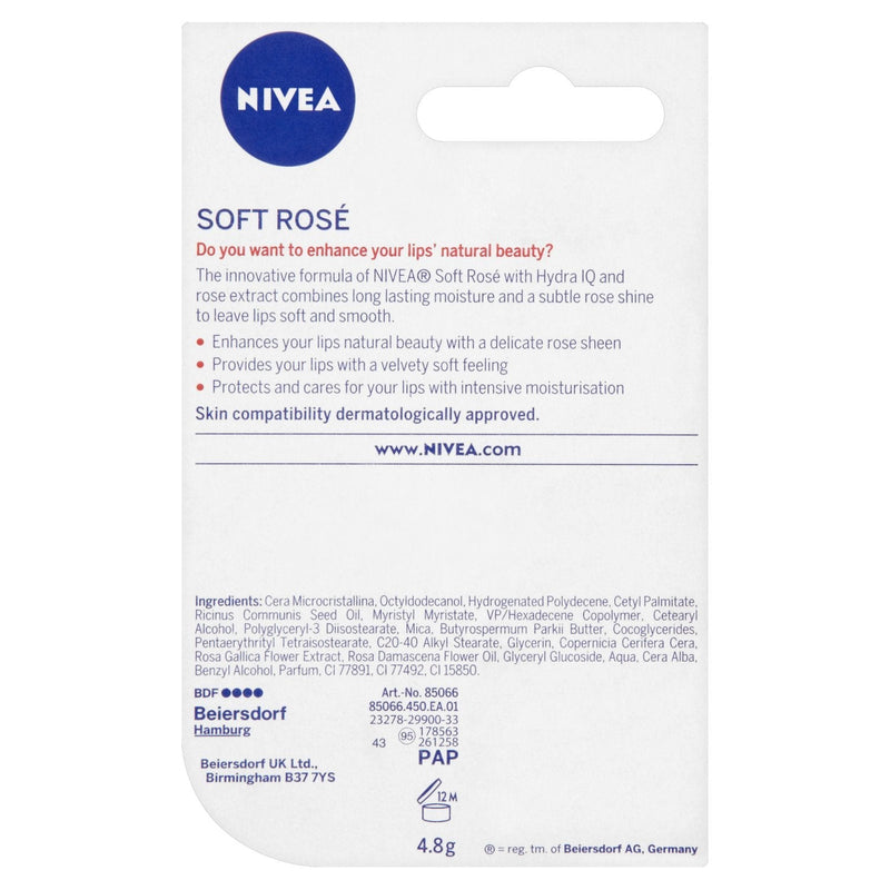 Nivea Lip Soft Rose Blister Pack NIVEA