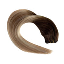 Sew in Hair Weft Human Hair Bundles Brown Roots to Golden Brown with Blonde Highlights Real Hair Extensions for Women Brazilian Straight Remy Human Hair Weave Extensions 80 Gram 12 Inch Ubetta Store