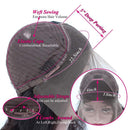 QTHAIR 14A 13x4 Lace Front Human Hair Wigs 16" Brazilian Body Wave Pre Plucked With Baby Hair Body Wave Brazilian Virgin Hair Lace Frontal Wigs for Black Women Natural Black Color QTHAIR Store
