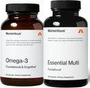Momentous Omega-3 + Multi Stack - Daily 1600mg Fish Oil Supplement & Complete Essential Vitamin & Mineral Complex to Support Joint Health, EPA & DHA - NSF Certified, Gluten & GMO-Free (30 Servings) Infinity Warehouse