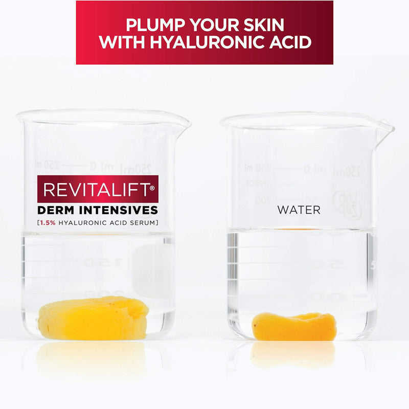 L’Oreal Paris 1.5% Pure Hyaluronic Acid Serum for Face with Vitamin C from Revitalift Derm Intensives for Dewy Looking Skin, Hydrate, Moisturize, Plump Skin, Reduce Wrinkles, Anti Aging Serum, 1.7 Oz L'Oreal Paris