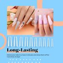 Beetles Nail Tips and Glue Gel Nail Kit, 2 In 1 Nail Gel and Base Gel with 500Pcs Coffin Nails Tips and LED Lamp DIY Nail Art Acrylic Nail Kit Easy Nail Extension Set beetles Gel Polish