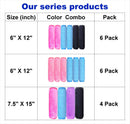 Makeup Remover Towel (6 Pack), Reusable Microfiber Makeup Remover Cloth Removing All Makeup with Just Water 12" X 6" - Hot Pink/Blue/Black ZYMLOVE