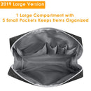 Large Makeup Bag Zipper Pouch Travel Cosmetic Organizer for Women and Girls (Large, Black) Narwey
