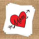 Contemporary Mom Heart Temporary Tattoo (3 Pack) | Skin Safe | MADE IN THE USA | Removable Fashiontats