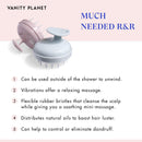 Vanity Planet Scalp Massaging Shampoo Brush - Groove Blue/Grey - Handheld Vibrating Massager - Water-Resistant Shower Tool Cleanses and Soothes the Scalp to Promote Hair Growth Vanity Planet