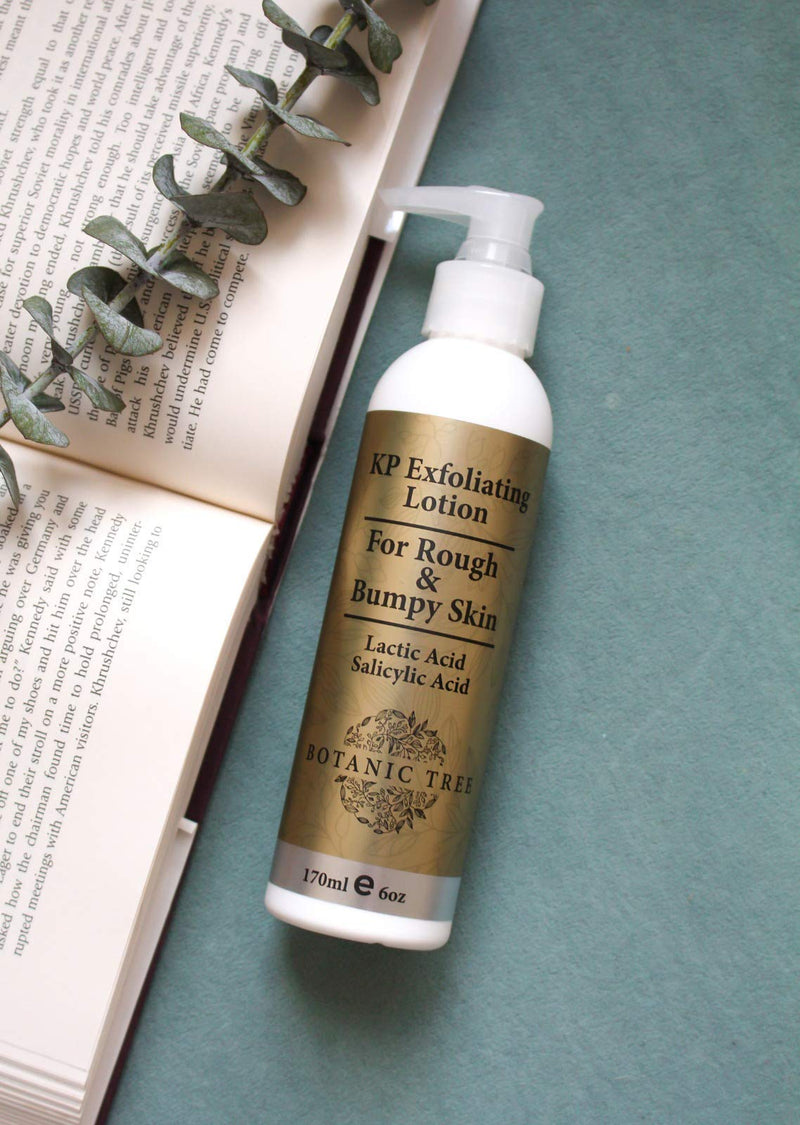 Botanic Tree KP Body Lotion W/ AHA -Keratosis Pilaris Treatment Body Lotion with Salicylic Acid, Lactic Acid -Exfoliating KP Peel Skin Care Lotions for Acne,Rough & Bumpy Skin- Fragrance Free. Botanic Tree