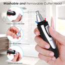 Ear and Nose Hair Trimmer Clipper - 2021 Professional Painless Eyebrow & Facial Hair Trimmer for Men Women, Battery-Operated Trimmer with IPX7 Waterproof, Dual Edge Blades for Easy Cleansing Black ZORAMI