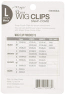 12 pcs Wig Clips Snap Comb Large 1 7/16" (Black) Magic Collection